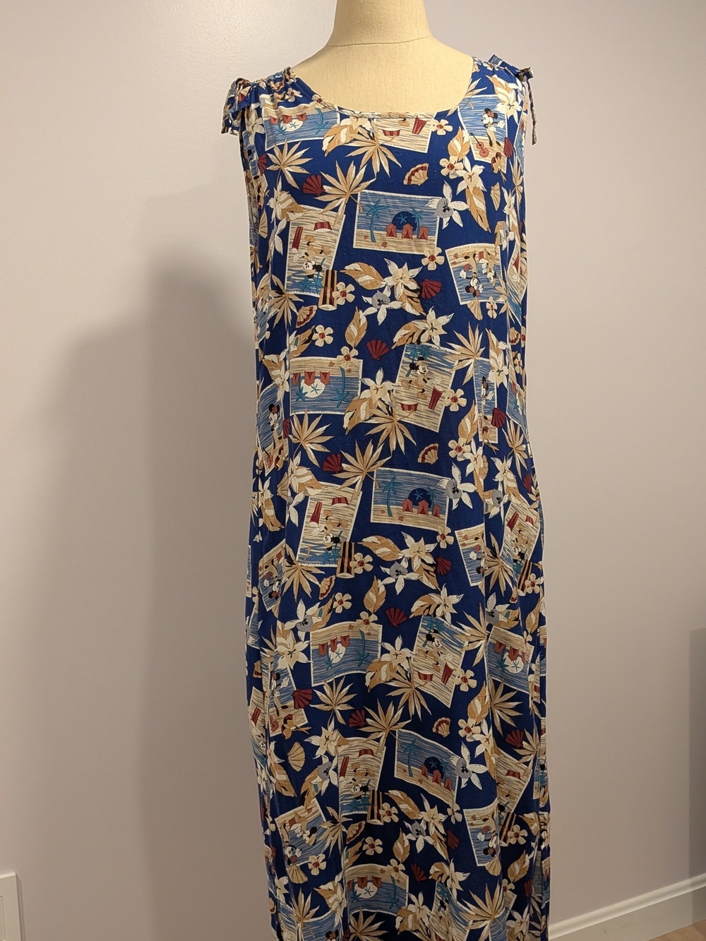 Disney Strapless Tropical Maxi Dress Minnie And Mickey On Vacation
